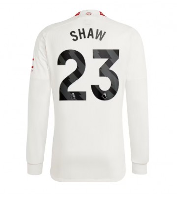 Lacne Muži Futbalové dres Manchester United Luke Shaw #23 2023-24 Dlhy Rukáv - Tretina
